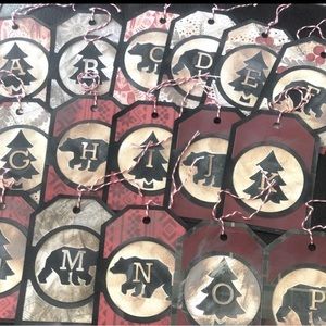 26 pcs Alphabet Handmade Heavily Distressed Gift Tags Monogram Reusable